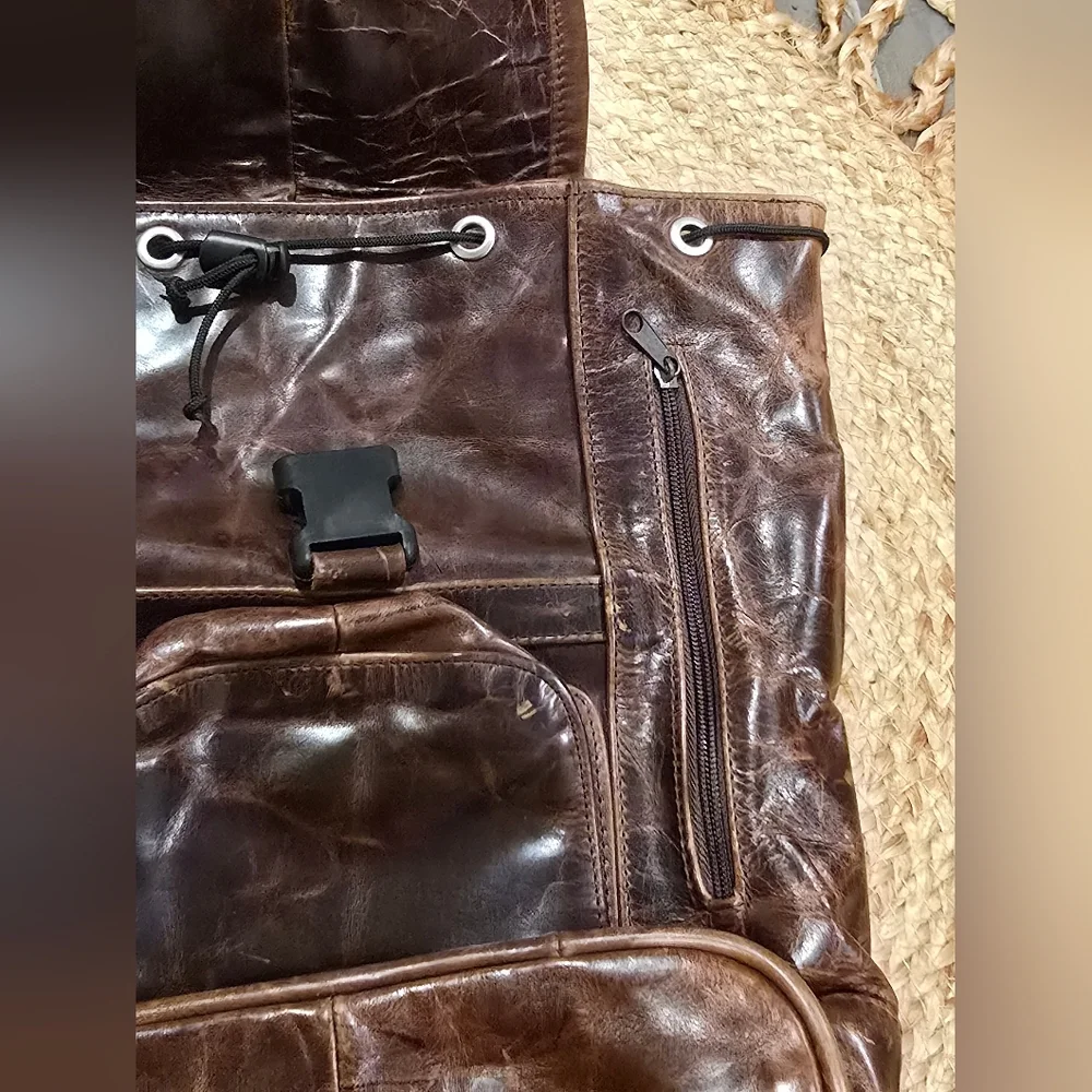 Vintage Brown Leather Backpack